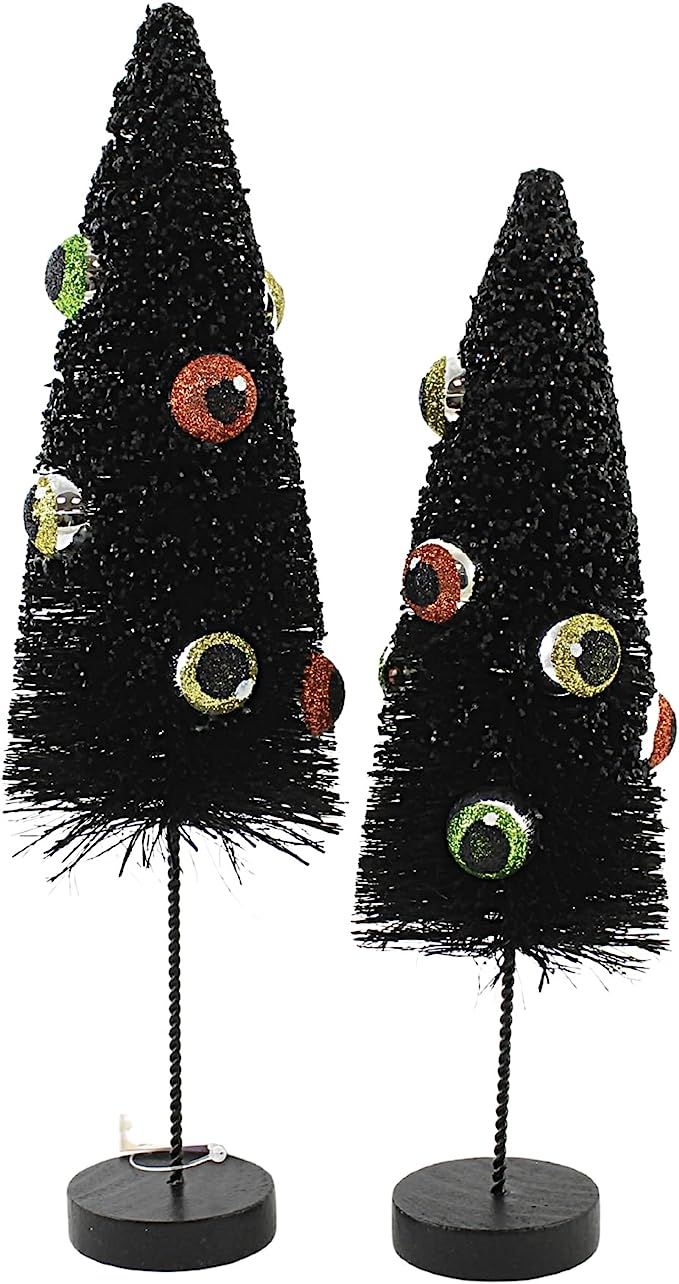 Bethany Lowe Designs LC0724 Eerie Eyeball Bottle Brush Trees Set, Black, 11.0 In H X 3. In W X 3.... | Amazon (US)