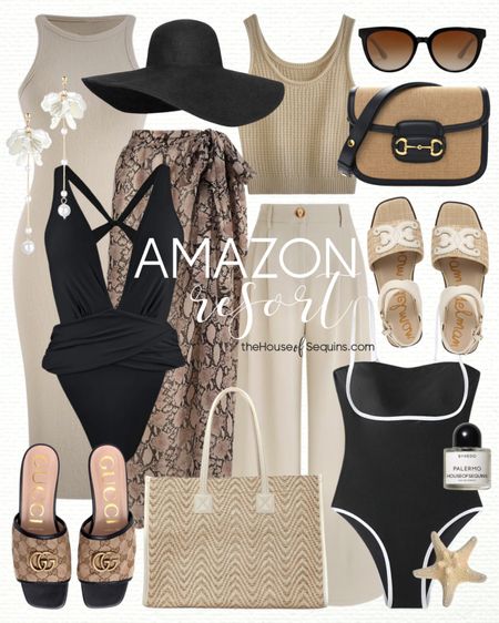 Shop these Amazon Fashion Vacation outfit and resortwear finds! Maxi dress, wide leg pants, swimsuit coverup, snakeprint sarong wrap skirt, tote bag, Gucci sandals, Sam Edelman Rowan sandals, sun hat, midi dress, matching set, Gucci bag and more! 

#LTKtravel #LTKstyletip #LTKswim