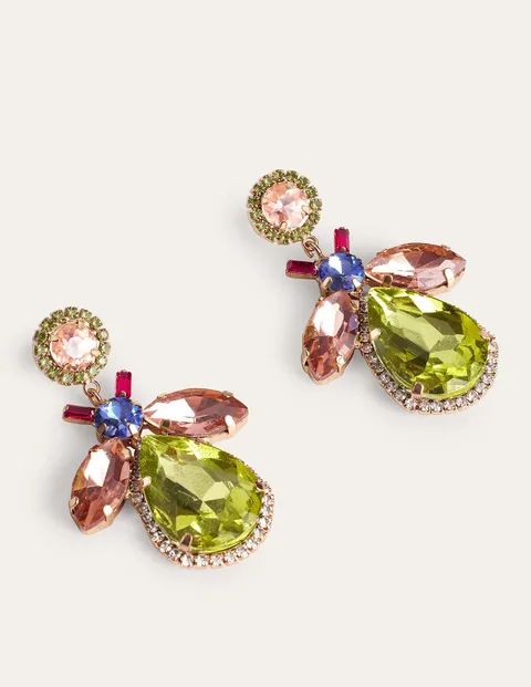 Embellished Bee Earrings - Pink & Green | Boden (US)