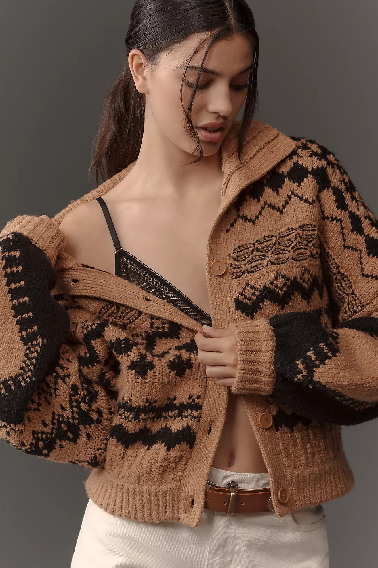 By Anthropologie Jacquard Heart Motif Cardigan Sweater | Anthropologie (US)