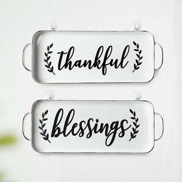 Way to Celebrate Harvest White Metal Blessings Tray Hanging Decoration, 22.91"W x 8.94"L | Walmart (US)