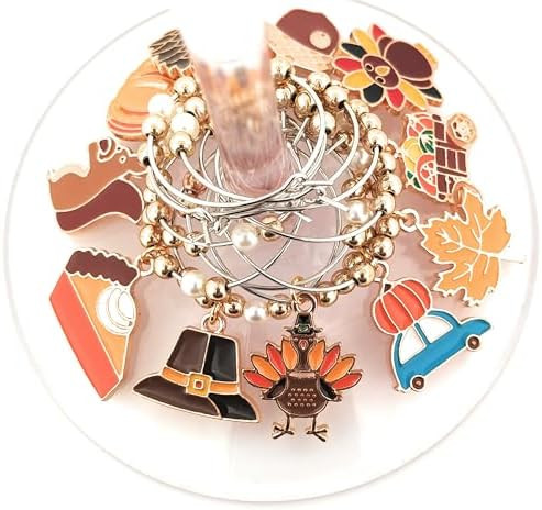 Thanksgiving Wine Charms, Halloween, Fall Leaf, Glass Tag Identifiers With Pumpkin, Turkeys, and ... | Amazon (US)