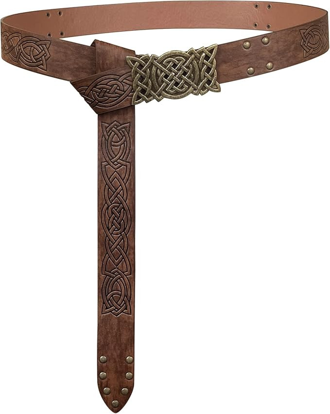 JAOYU Medieval Viking Belt for Men Renaissance Knight Belt Embossed PU Leather O Ring Belt Viking... | Amazon (US)