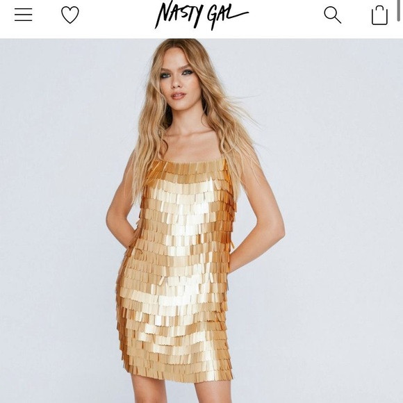 Fringe sequin gold matte dress | Poshmark