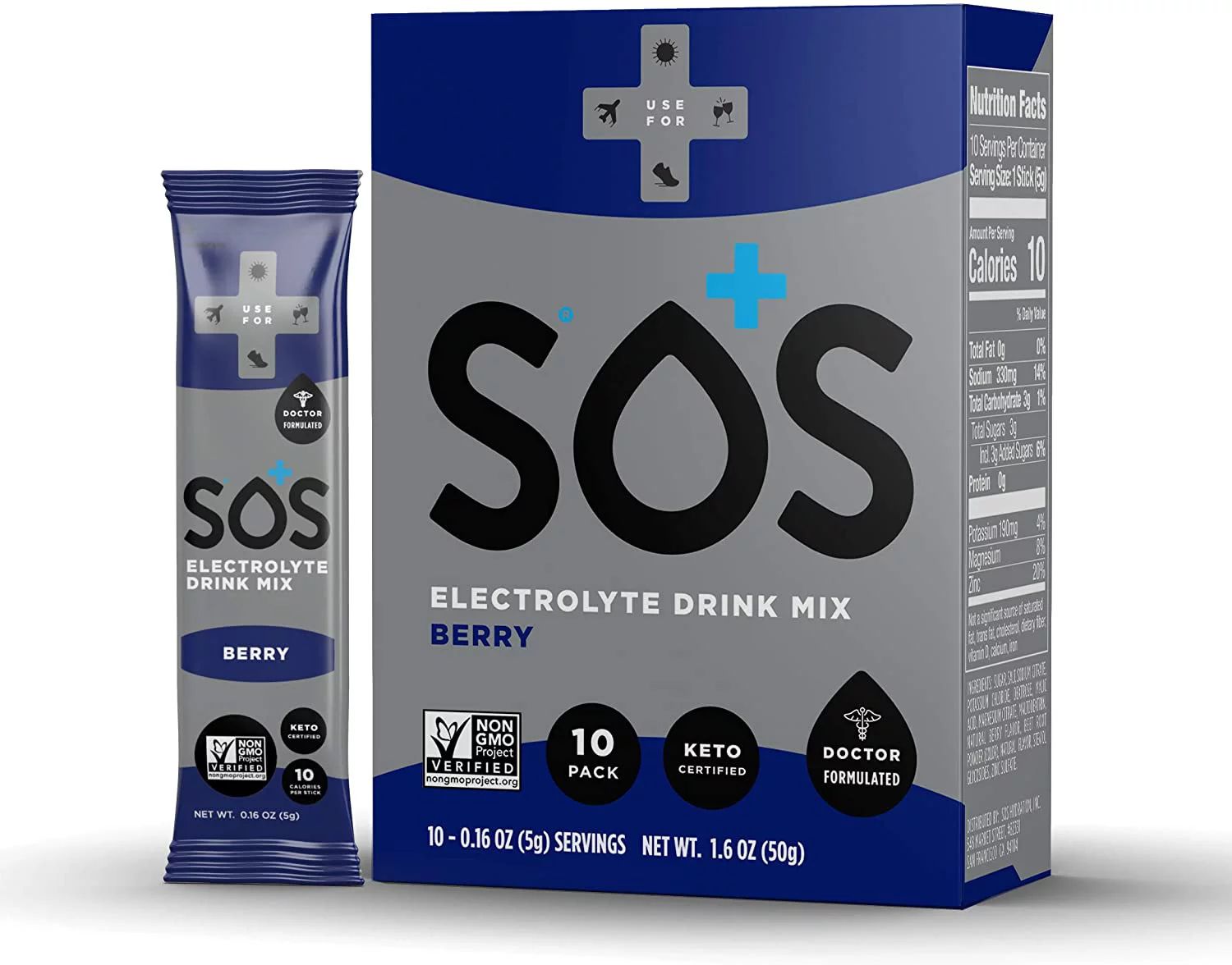 SOS Hydration Electrolyte Drink Mix - 10 Stick Packet Servings | Walmart (US)