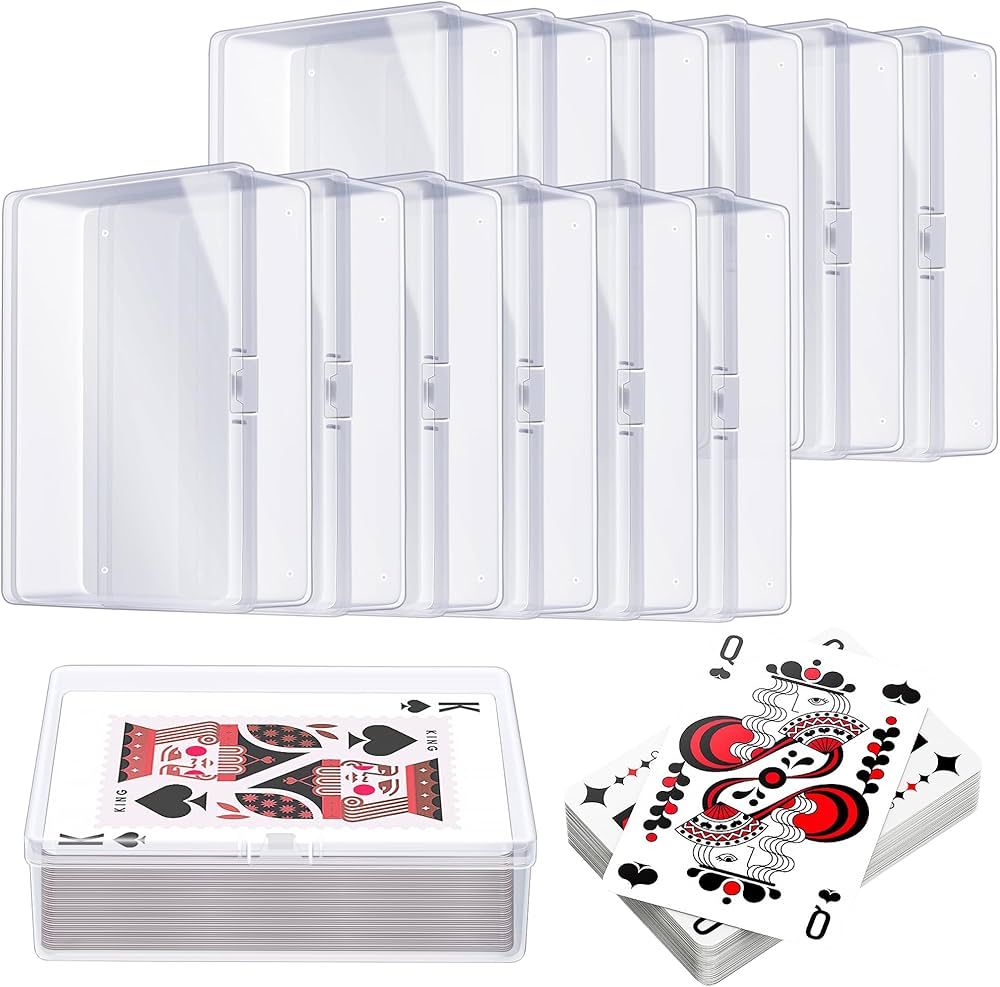 Playing Deck Card Cases Clear Plastic Trading Card Storage Box Acrylic Card Holder Box Compatible... | Amazon (US)