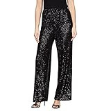 Alex Evenings womens Straight Leg (Petite Regular Plus Sizes) Dress Pants, Black Sequin, Large US | Amazon (US)