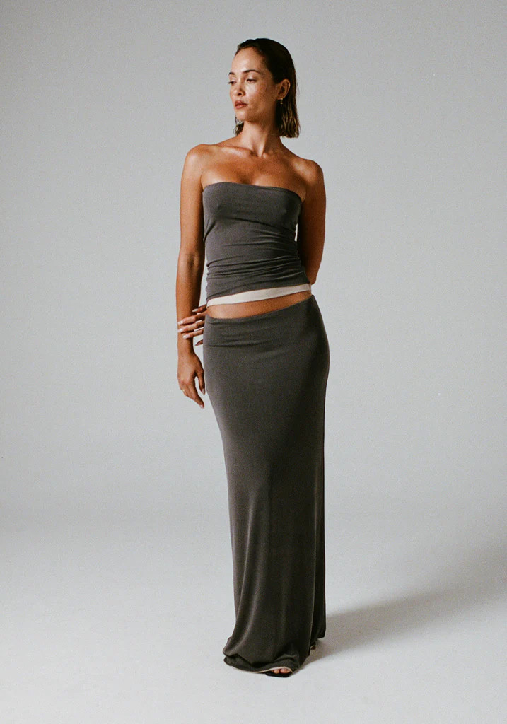 Aisha Reversible Maxi Skirt Slate/pumice | Tuchuzy