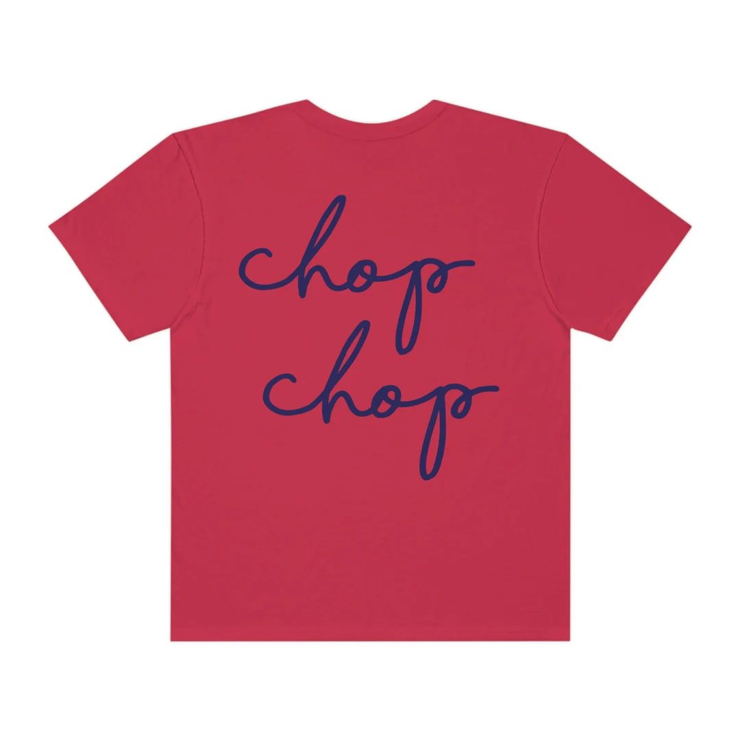 Atlanta Braves - Chop Chop Comfort Colors T-Shirt | Script Chop Chop, Cute Braves Tee, ATL Braves... | Etsy (US)