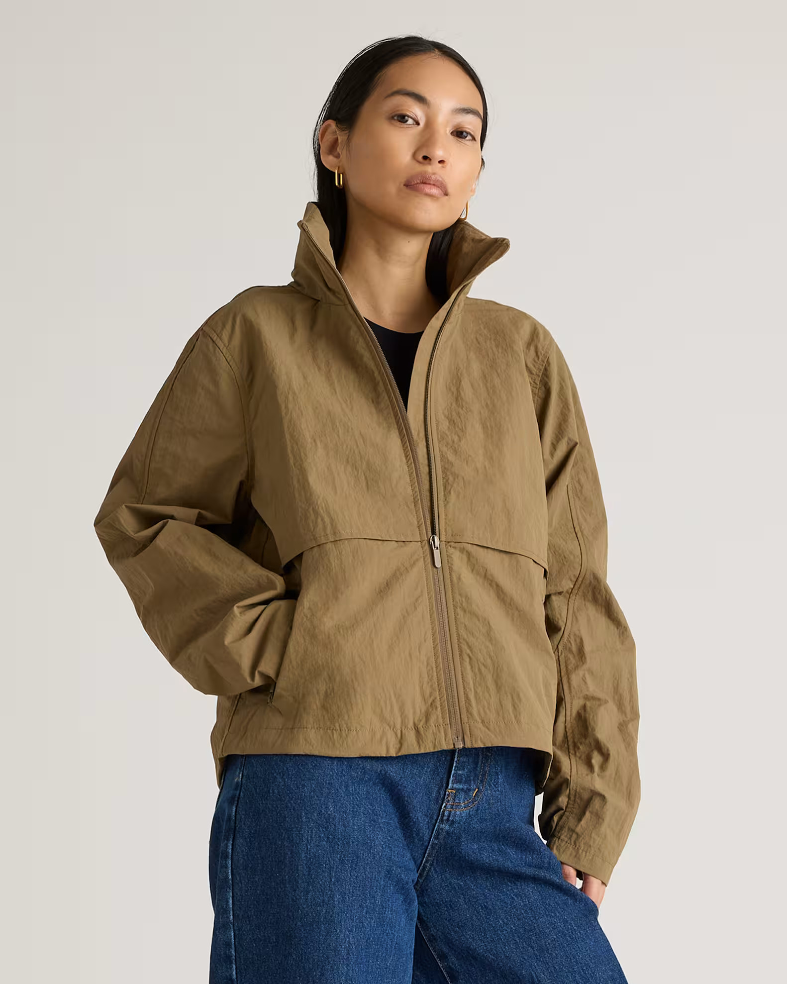 Water Repellant Windbreaker Jacket in Praline | Quince