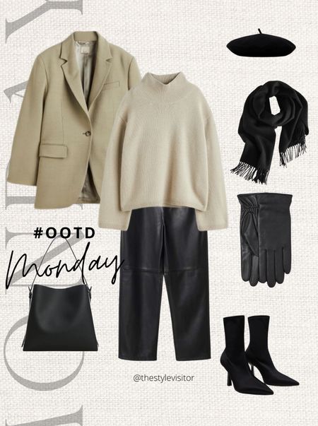 Happy Monday! Will be posting 7  casual outfits for this week. Love these cashmere knits icw an oversized blazer. The faux leather pants I’m wearing non stop (tts), together with the sock boots. Read the size guide/size reviews to pick the right size.

Leave a 🖤 to favorite this post and come back later to shop

#knit sweater #green #black #leather bag #spring 

#LTKstyletip #LTKSeasonal #LTKeurope