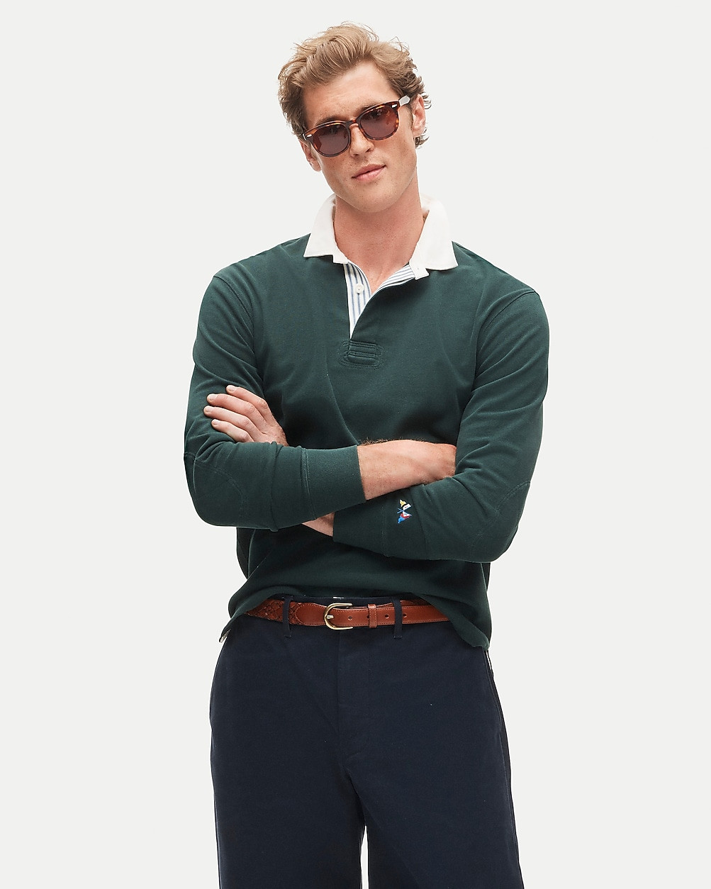 Rugby shirt with striped placket | J. Crew US