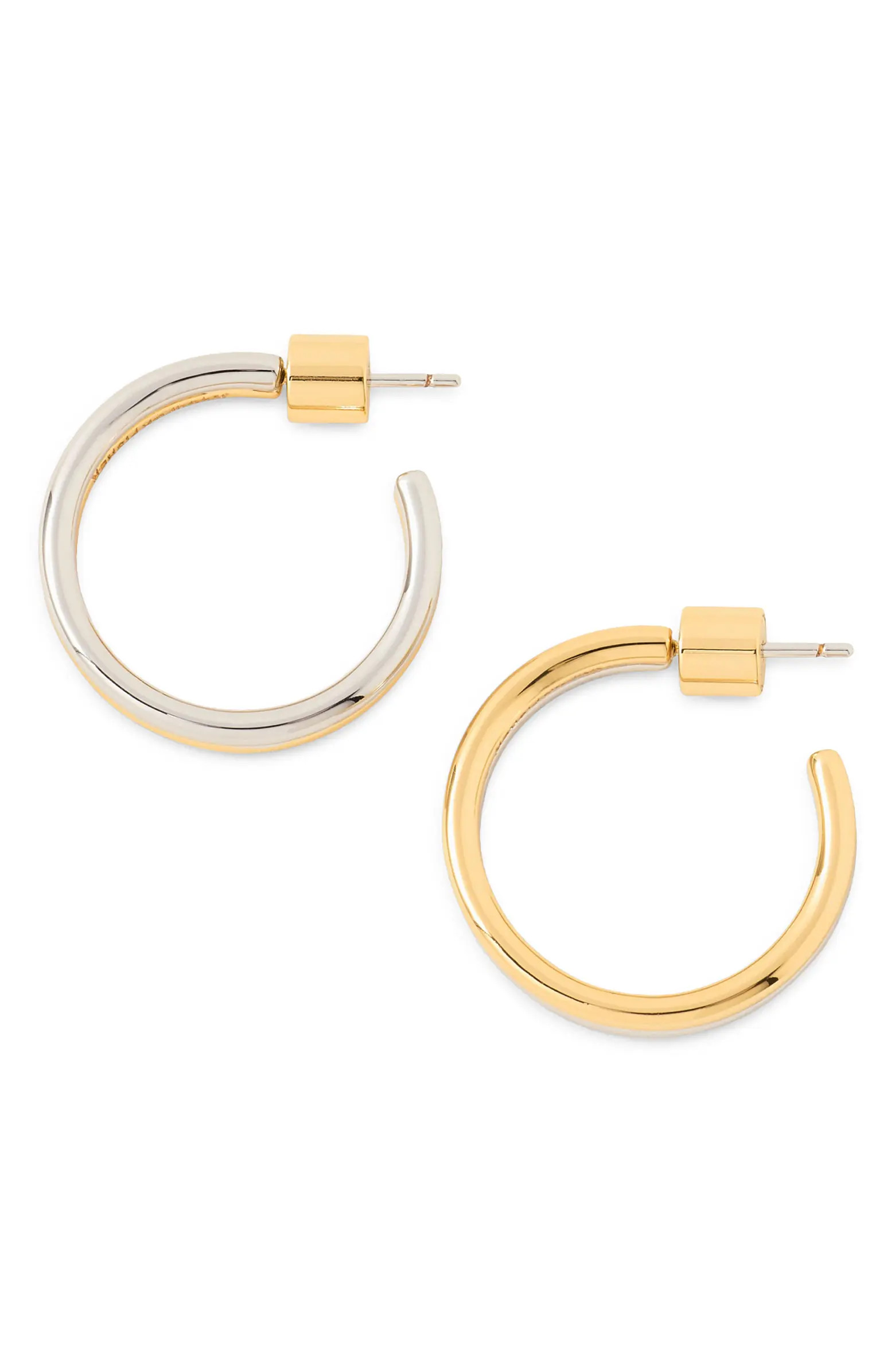 2-Tone Thread Hoop Earrings | Nordstrom