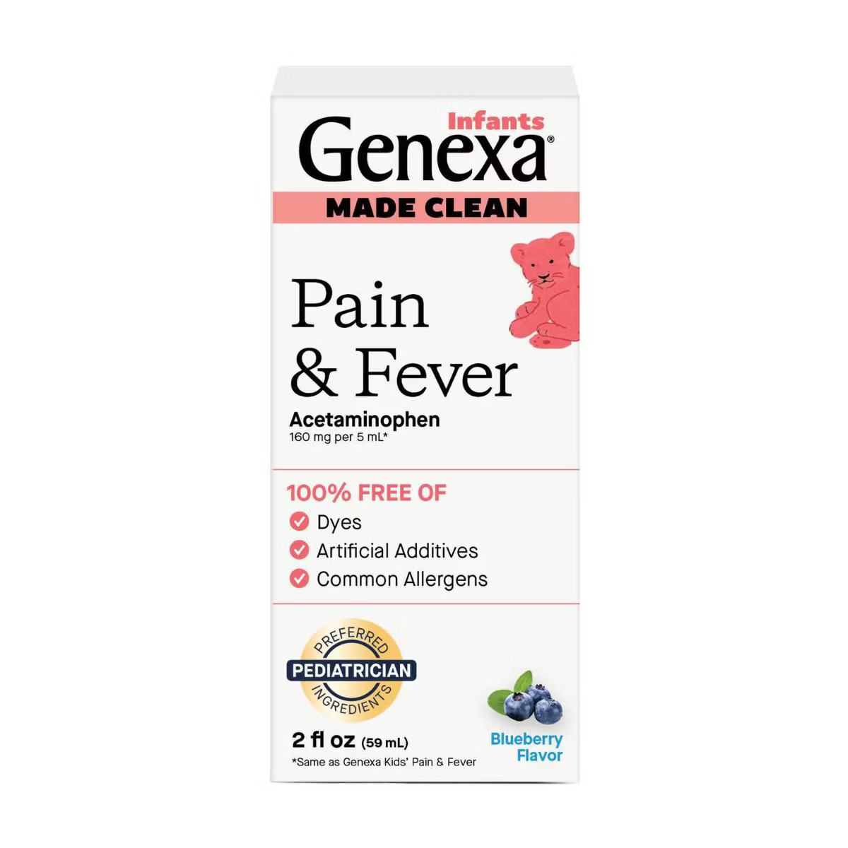 Genexa Infant's Acetaminophen Pain and Fever - Blueberry Liquid - 2 fl oz | Target