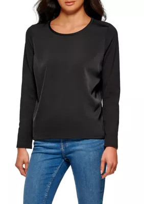 Calvin Klein Women's Modern Essentials Long Sleeve Top, Black, Small | Belk