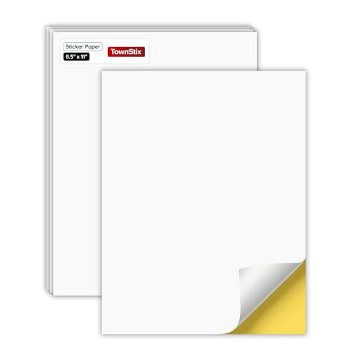 30 Sheets, Printable White Sticker Paper, Laser/Inkjet Printing - Matte, Letter Size (8.5" x 11") | Amazon (US)
