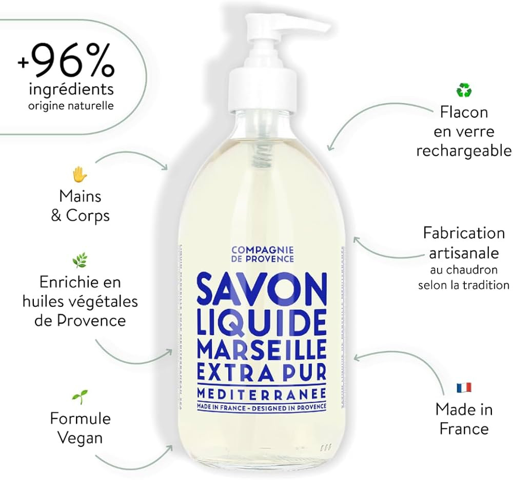 Compagnie de Provence Savon de Marseille Extra Pure Liquid Soap - Mediterranean Sea - 16.7 Fl Oz ... | Amazon (US)