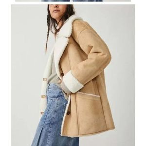 NEW Free People Diogo Faux suede  shearling interior Coat XS | Poshmark