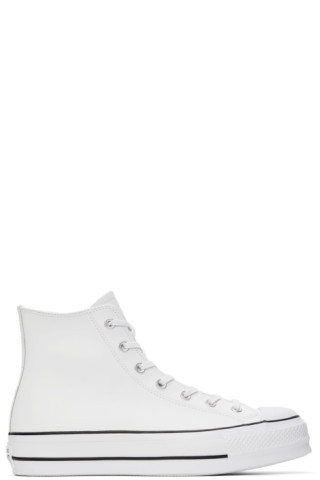 White Leather Chuck Taylor All Star Lift High Sneakers | SSENSE