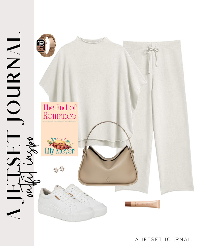 Wear a matching batwing top and wide-leg pants for a clean, breathable look for everyday or a walk in the park. I usually bring a book with me, like this, The End of Romance by Lily Meyer. 

 #LTKSeasonal #LTKSaleAlert #LTKTravel