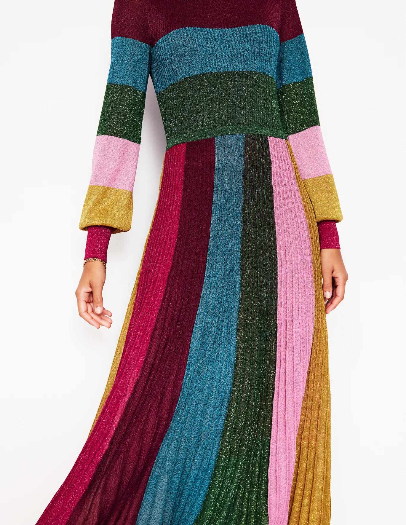 Ribbed Metallic Party Dress | Boden (US)