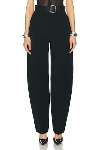 Alexander Wang Hi-waisted Trouser With Leather Belted Waistband in Black | FWRD | FWRD 