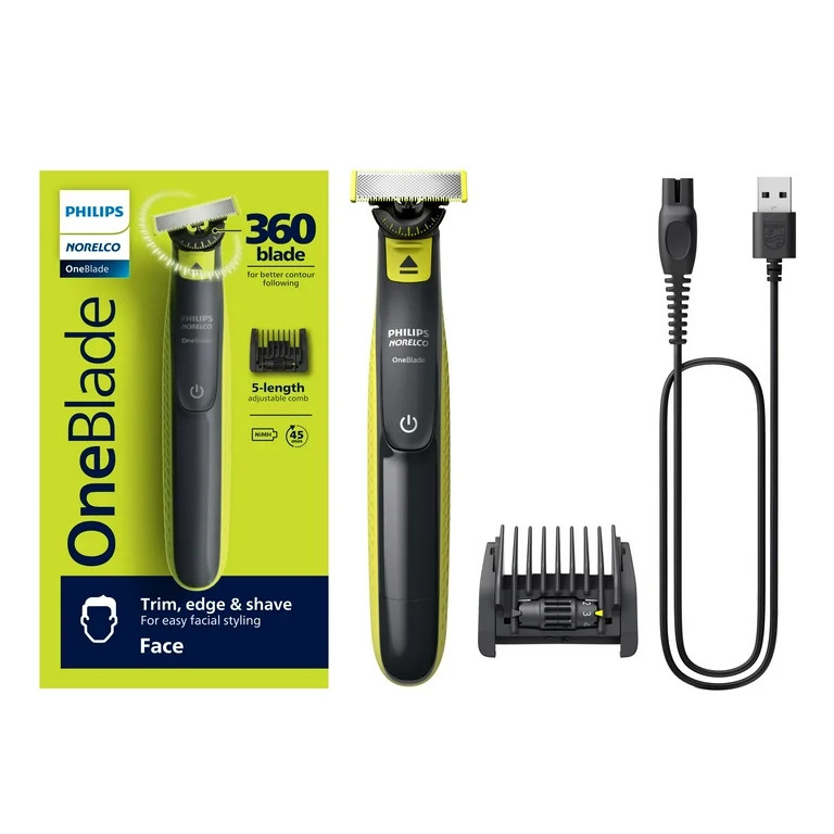 Philips Norelco Oneblade 360 Face Hybrid Electric Trimmer and Shaver, QP2724/70 - Walmart.com | Walmart (US)