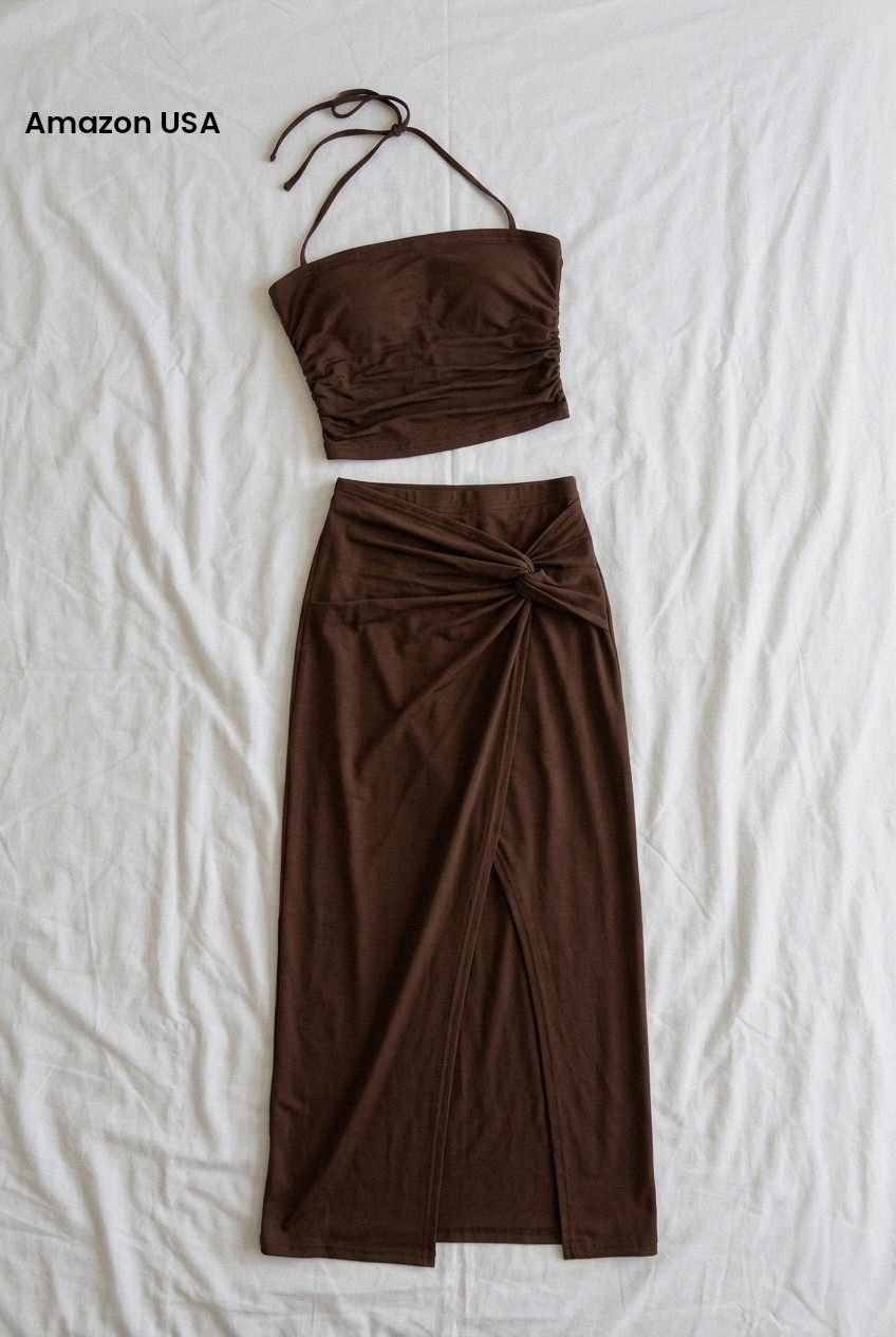 Perfect vacation amazon two piece skirt and top🤎