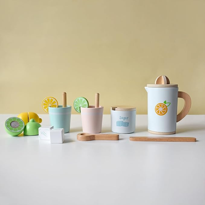 PairPear Wooden Toys Lemonade Playset,Kids Play Food Pretend Play Lemonade Stand Kit,Play Kitchen... | Amazon (US)