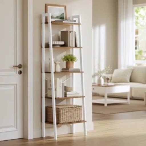 This ladder bookcase from Wayfair is such an easy way to fill an awkward corner without making the room feel crowded. The slim white metal frame and warm wood-look shelves keep it light, while the graduated ladder shape gives you plenty of room for books, baskets, framed art, and a little greenery. I really like the woven storage basket on the bottom shelf for hiding the less-cute stuff. It’s part of Wayfair’s 48-Hour Clearance and is $61.99, 27% off.
