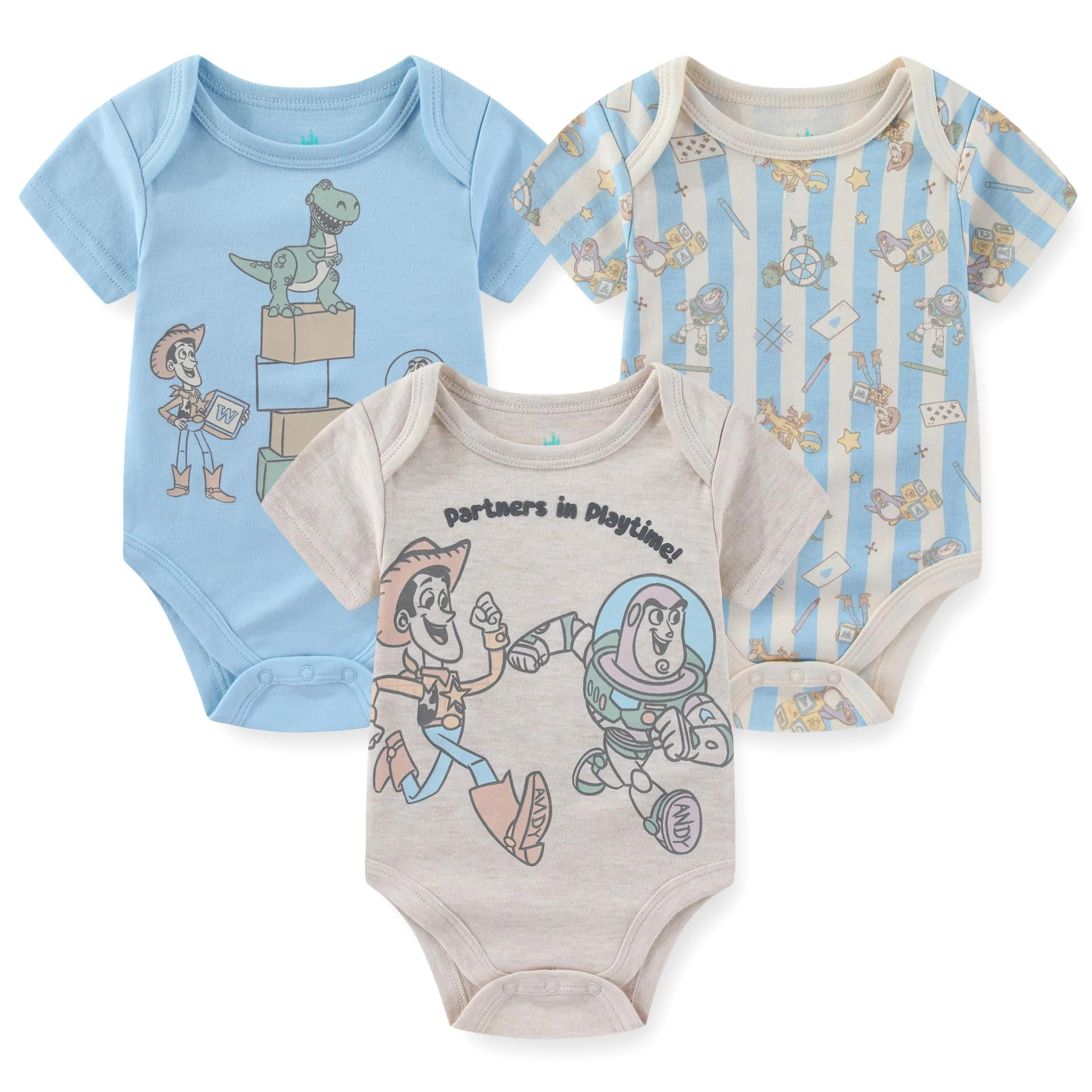 Disney Toy Story Woody Buzz Lightyear Bodysuit Creeper (Baby Boys), 3 Pack, Sizes 3M-12M | Walmart (US)