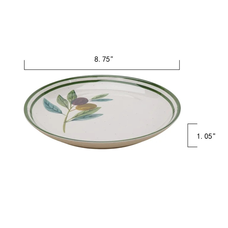Better Homes and Gardens Bamboo Melamine Olive Salad Plate, 8.75-inch, Olive Beige | Walmart (US)