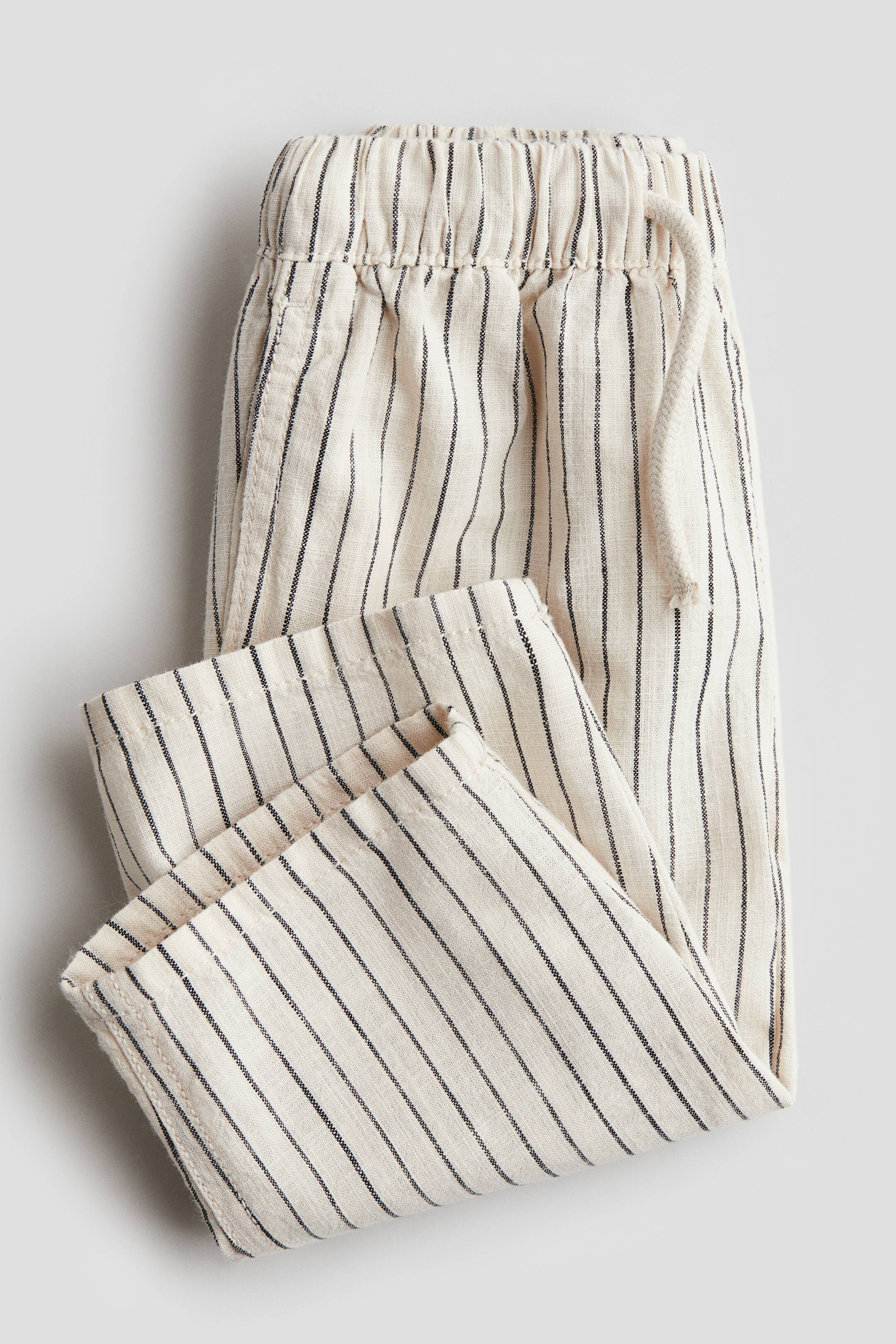 Cotton Pants - Light beige/striped - Kids | H&M US | H&M (US + CA)