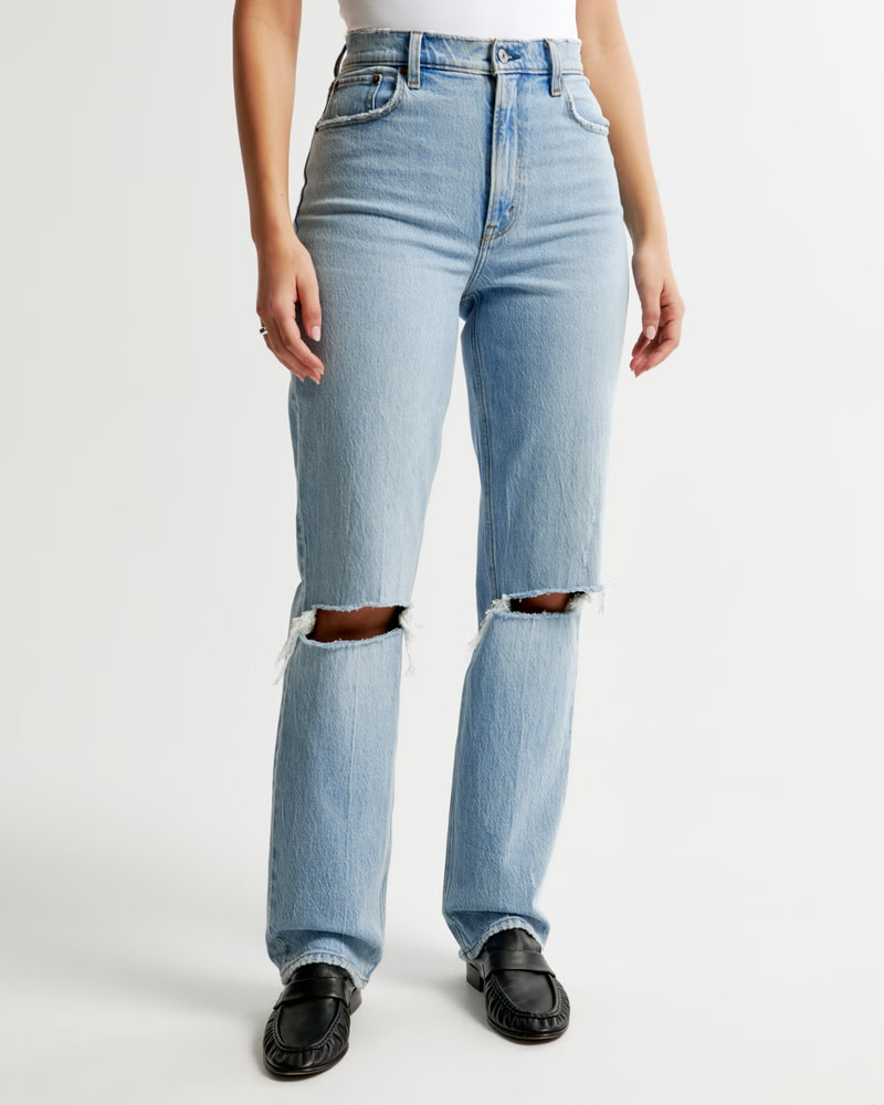 Curve Love Ultra High Rise 90s Straight Jean | Abercrombie & Fitch (US)
