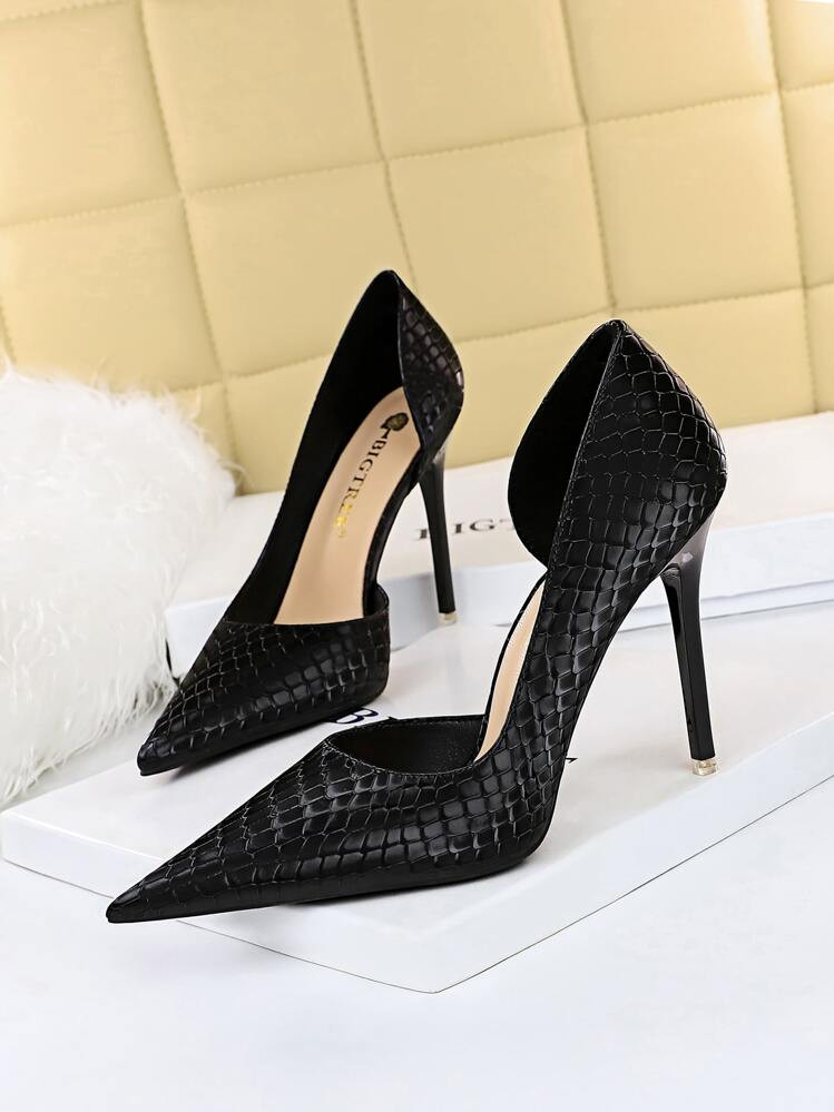 Fall/Winter 2025 Bow Decor Point Toe Chunky Heeled Ankle Strap Pumps, Match White/Black Dress Dre... | SHEIN