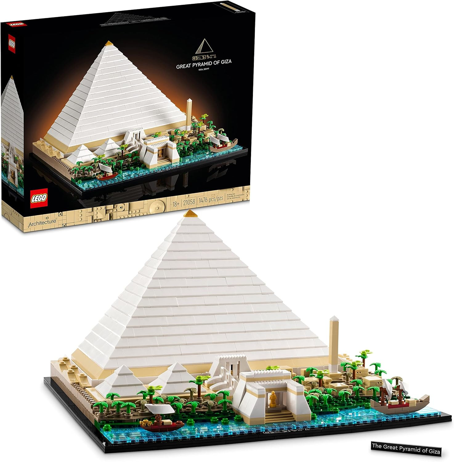 LEGO Architecture Great Pyramid of Giza Set 21058, Home Décor Model Building Kit, Creative DIY Activity, Famous Landmarks Collection | Amazon (US)
