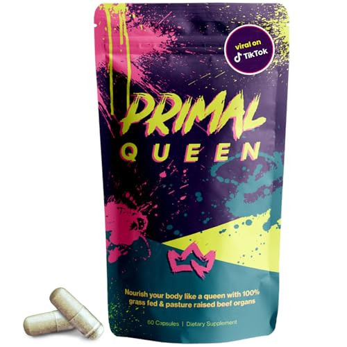 Primal Queen Female-Optimized Beef Organ Superfood Supplement (Beef Liver, Kidney, Heart, & 3 More) - 100% Grass Fed, Pasture Raised Cattle - Balance Hormones, Energy, & More for Women | Amazon (US)