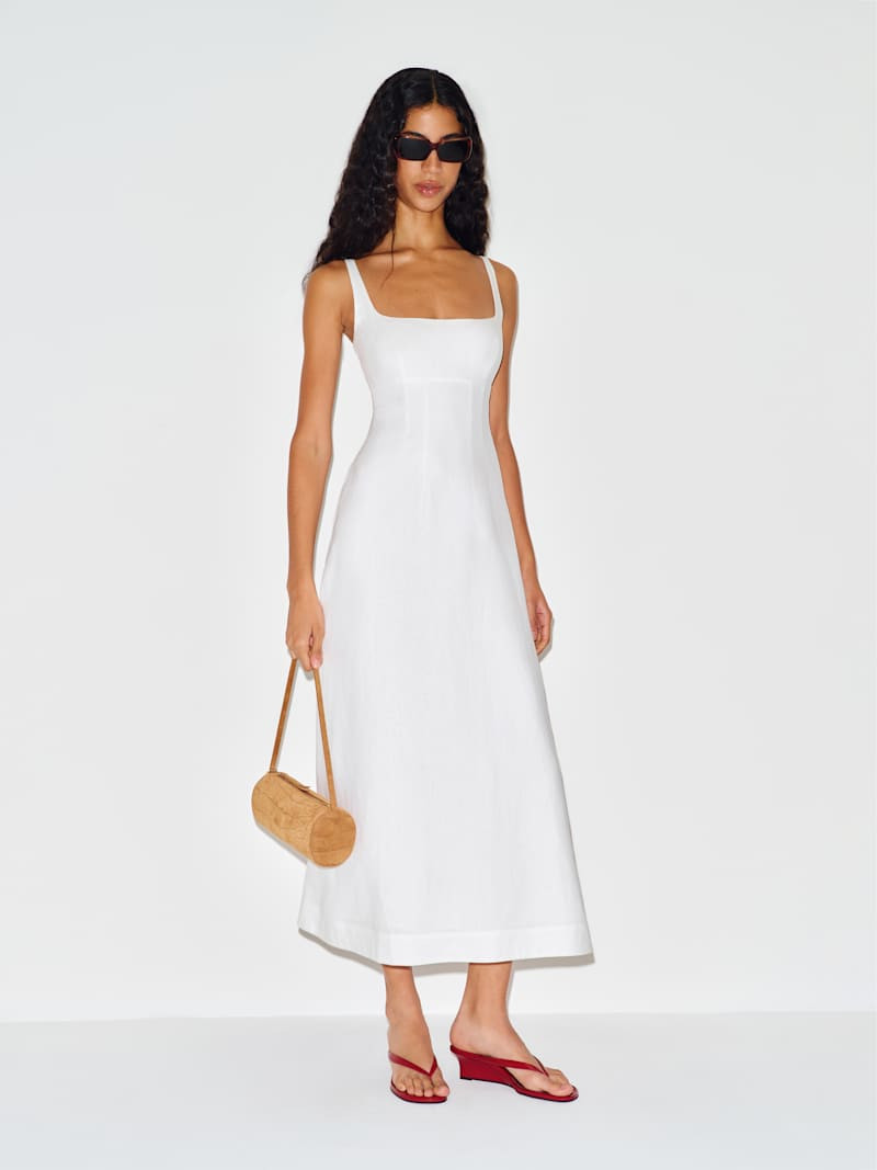 Reformation Sabine Linen Dress Ivory 8 | Reformation (Global)