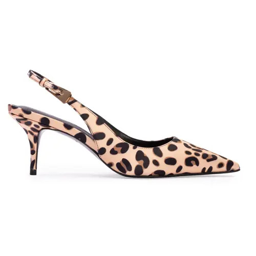 BLACK SUEDE STUDIO Branca 65 Satin Pump in Cheetah Satin at Nordstrom, Size 40 Eu | Nordstrom