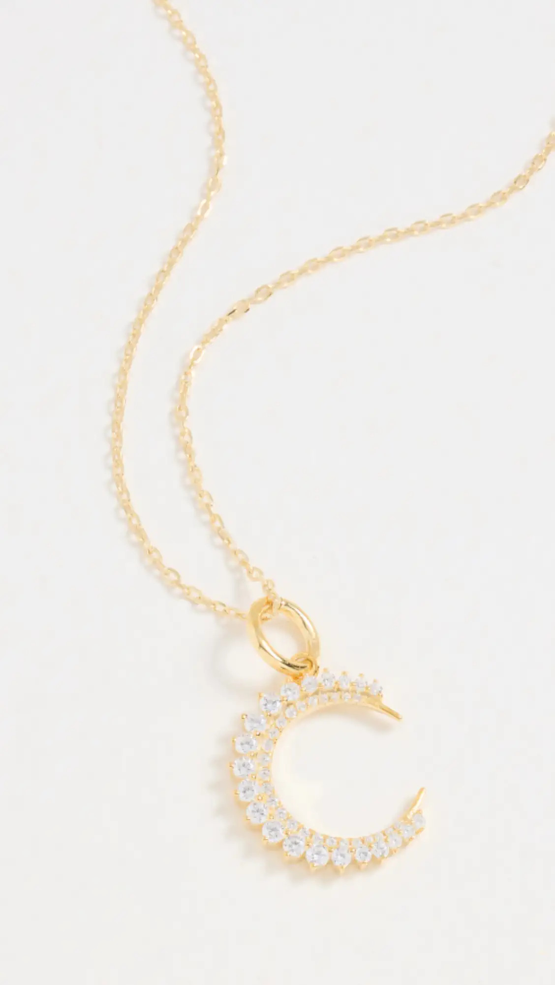 By Adina Eden 14k Colored Half Circle Charm 3 Prong Necklace | Shopbop | Shopbop