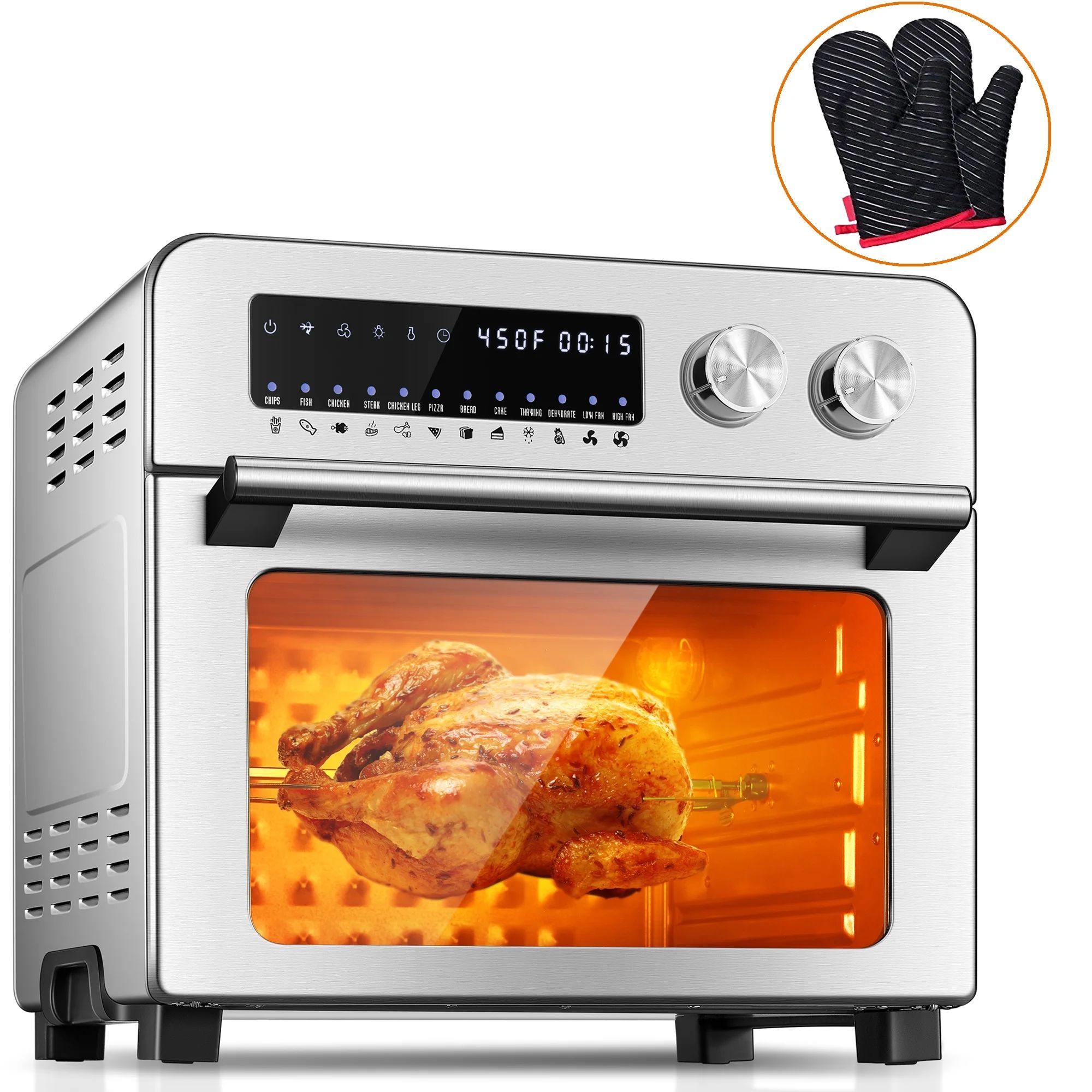 AICOOK 24 QT/23L Air Fryer Toaster Oven 12 Smart Preset with Extra Oven Mitts ,LED Touchscreen Co... | Walmart (US)