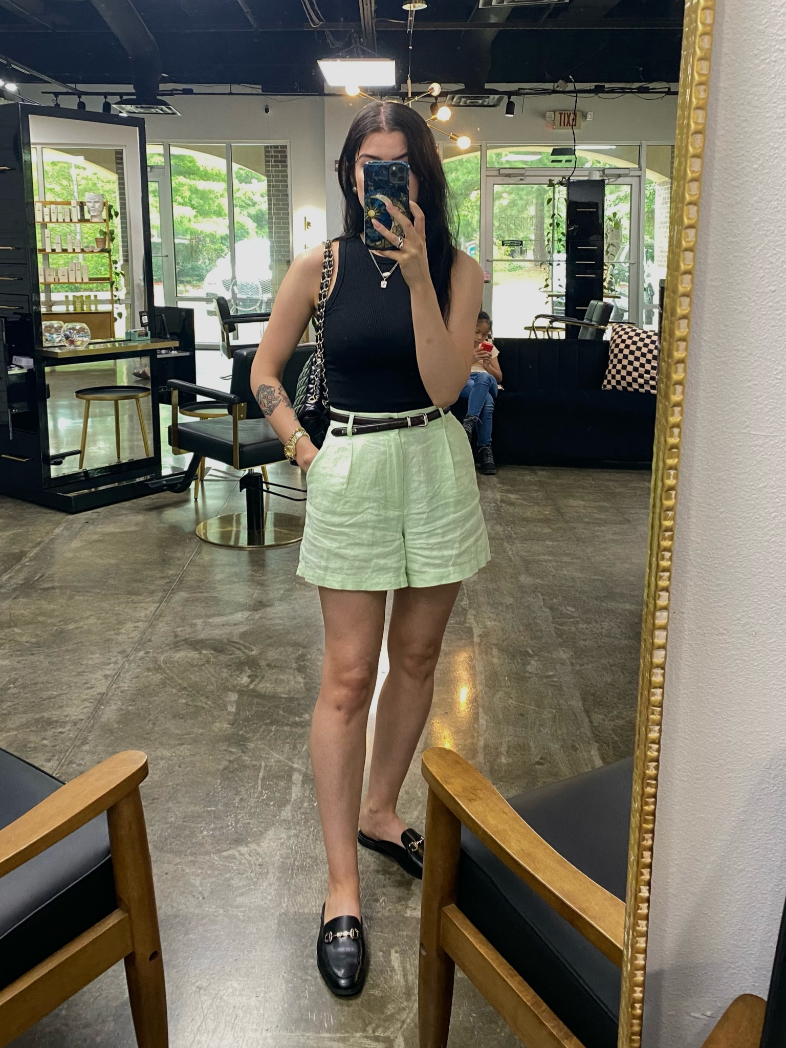 Preppy and chic linen shorts, loafer slides and a black tank combo. Keeps me cool during these hot summer months! 

#LTKSummerSales #LTKFindsUnder50 #LTKSaleAlert