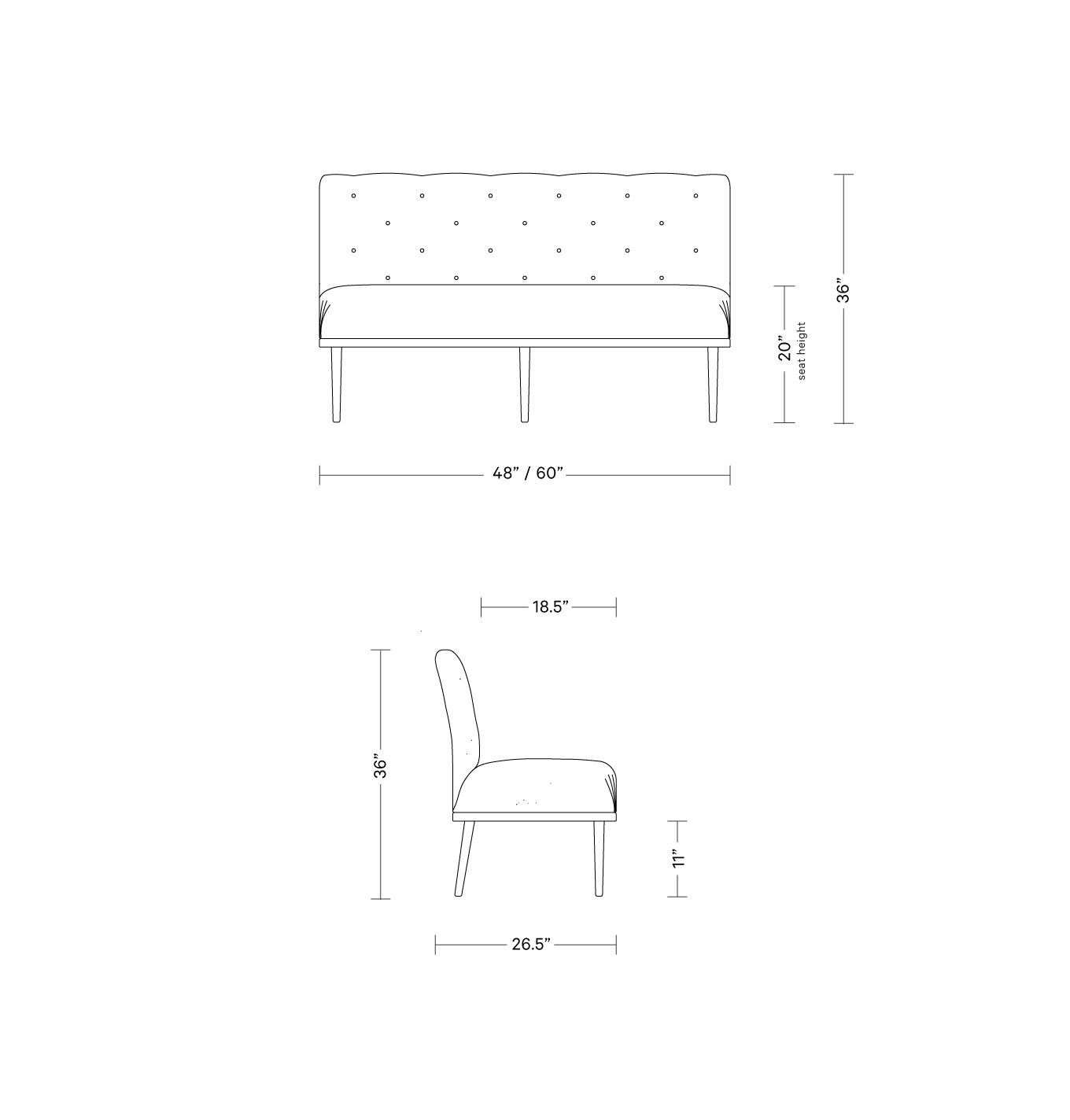 Dorian Slipcovered Dining Bench | Interior Define