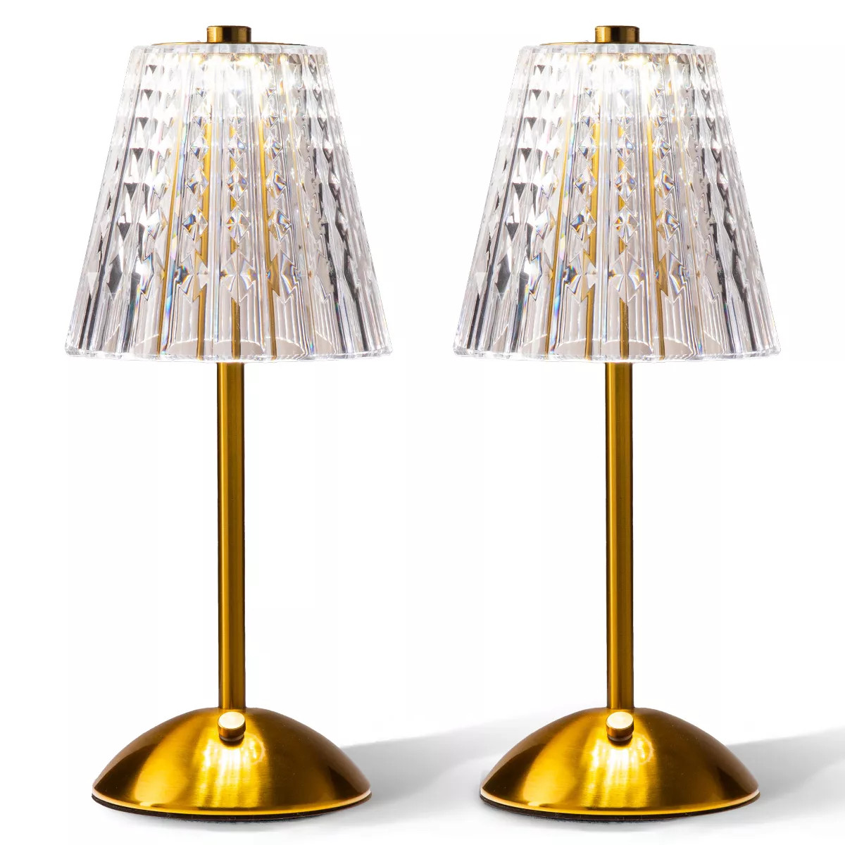 Bell + Howell Addison Table Lamp 2 Pack Small Cordless Touch LED Rechargeable, Gold Base | Target