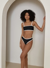 Black Contrast Trim Bikini Top- Cabo | 4th & Reckless