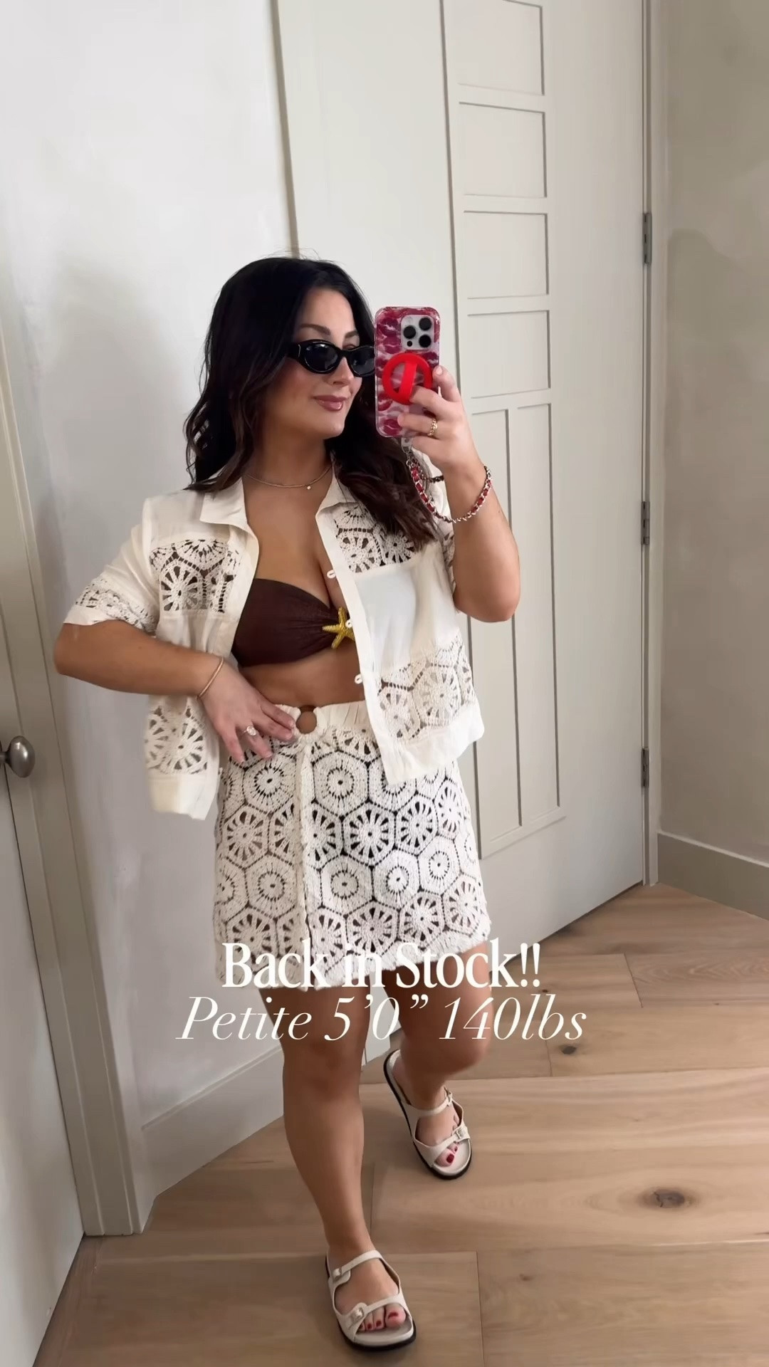 BACK IN STOCK!!
Cutest crochet cover up! 
Top and skirt size small

5’0” 140lbs

#LTKdayinmylife #LTKSwim #LTKTravel