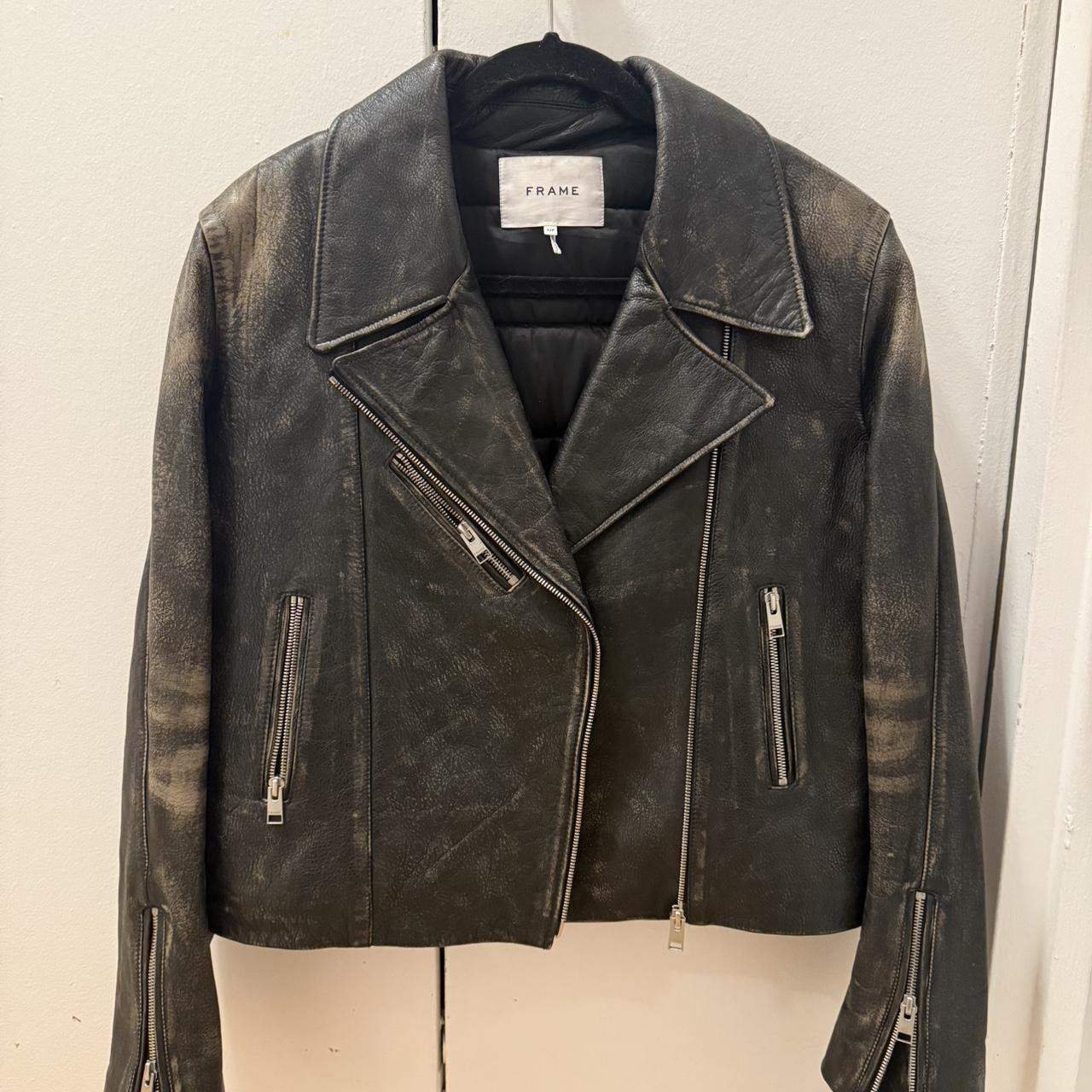 Frame Women's Jacket - Black/Grey - S | Depop US