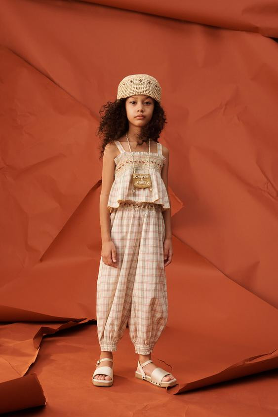 LIMITED EDITION PLAID EMBROIDERED FLORAL TOP | Zara US