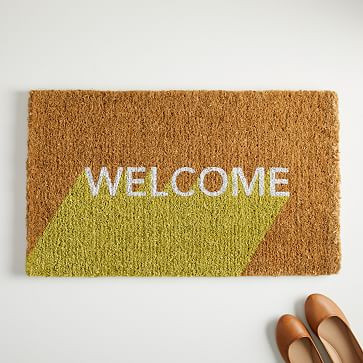 Welcome Block Doormat - Sun Yellow | West Elm (US)