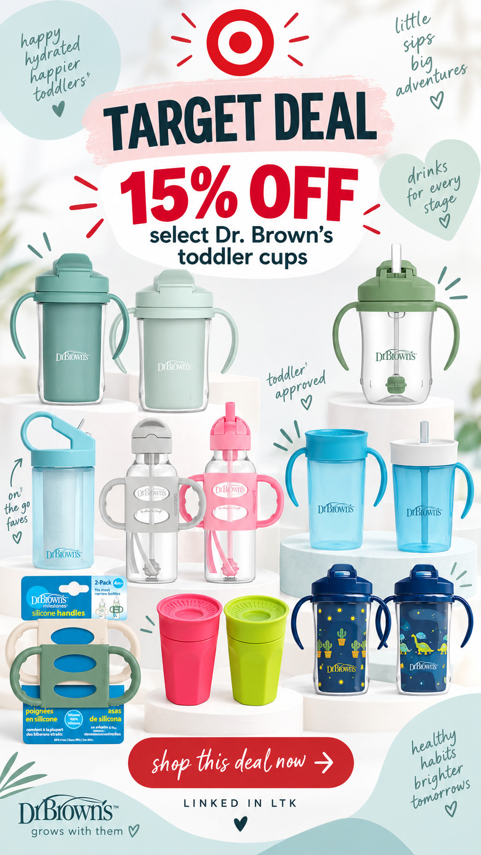 Target 15% off select Dr. Brown's toddler cups 

 #LTKmomlife #LTKSaleAlert #LTKBaby